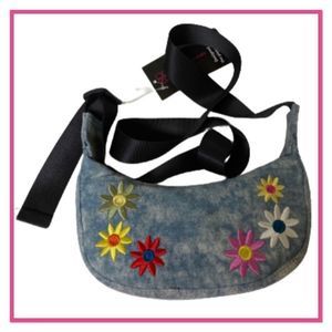 No Boundaries Juniors Crossbody Denim Hobo Crossbody Handbag